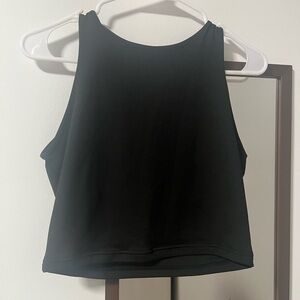 Black Women's High-Neck Crop Tank Top